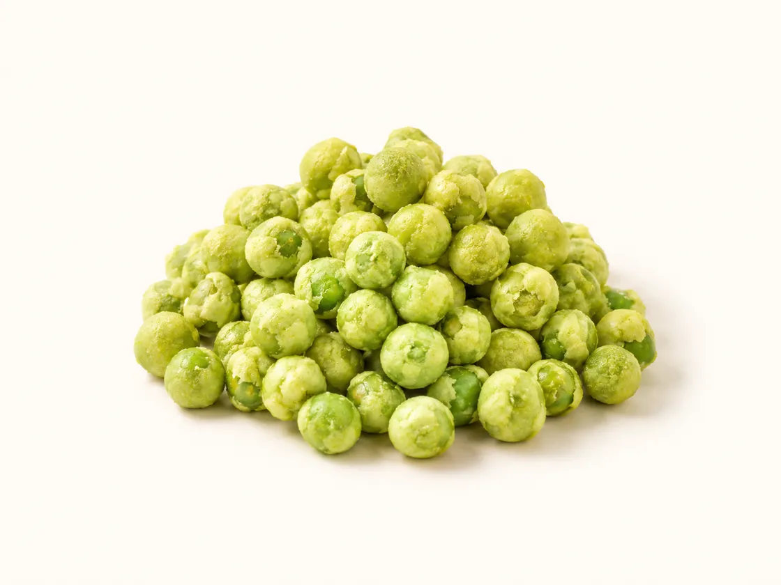 A pile of wasabi peas